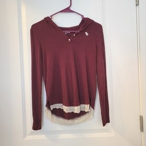 Long sleeve juniors hooded shirt